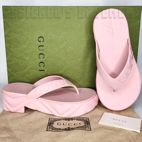 Gucci Pink Platform Flip Flop Sandals, size 40 - Picture 2 of 13